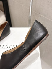 CELINE 26S FLAT SHOES IN BLACK LAMBSKIN
