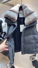 MAX MARA 25S VEST WITH RABBIT FUR COLLAR 057