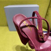 PRADA 25S HIGH-HEEL SANDALS 140 MM IN DEEP WINE RED SUEDE STYLE 3