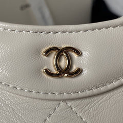 CHANEL 25S TOP HANDLE 20 CM IN CREAM WHITE LAMBSKIN