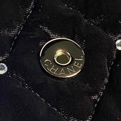 FLAP BAG 23 ATTACHED DIAMOND IN BLACK VELVET GOLD HARDWARE