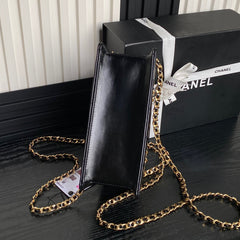 QUILTED HANDBAG 21 IN BLACK DIAMOND PATTERN LAMBSKIN GOLD HARDWARE
