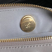 BOWLING BAG 29 IN GREY CALFSKIN GOLD HARDWARE