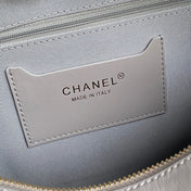 BOWLING BAG 29 IN GREY CALFSKIN GOLD HARDWARE