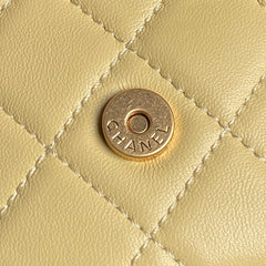 CRUISE DRAWSTRING BACKPACK 24 IN YELLOW LAMBSKIN GOLD-TONE METALLIC