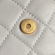 CRUISE DRAWSTRING BACKPACK 24 IN GREY LAMBSKIN GOLD-TONE METALLIC