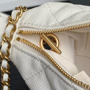 CHANEL 25S HOBO BAG 22 IN WHITE CAVIAR LEATHER