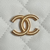 CHANEL 25S HOBO BAG 22 IN WHITE CAVIAR LEATHER