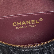 CHANEL 25S HOBO BAG 22 IN BLACK CAVIAR LEATHER