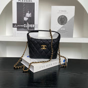 CHANEL 25S HOBO BAG 22 IN BLACK CAVIAR LEATHER