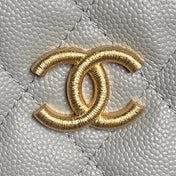 CHANEL 25S HOBO BAG 22 IN GREY CAVIAR LEATHER