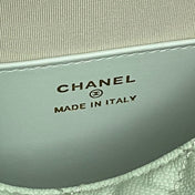 CHANEL 25S COCO CRUSH HANDLE BAG 19 IN LIGHT GREEN CAVIAR LEATHER