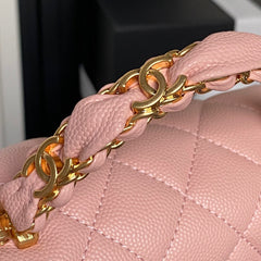 CHANEL 25S FLAP BAG 22 CM IN PINK CAVIAR WITH GOLD HARDWARE