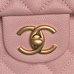CHANEL 25S FLAP BAG 22 IN PINK CALFSKIN GOLD HARDWARE