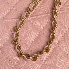 CHANEL 25S FLAP BAG 22 CM IN PINK CAVIAR WITH GOLD HARDWARE