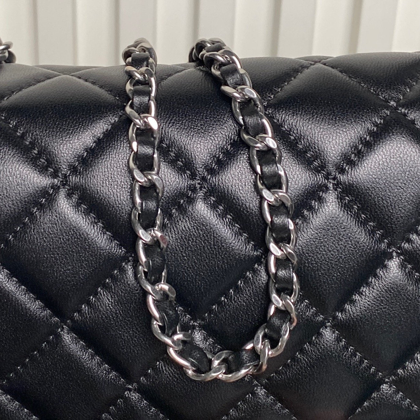 CHANEL 25S FLAP BAG 23 IN BLACK CALFSKIN SILVER HARDWARE