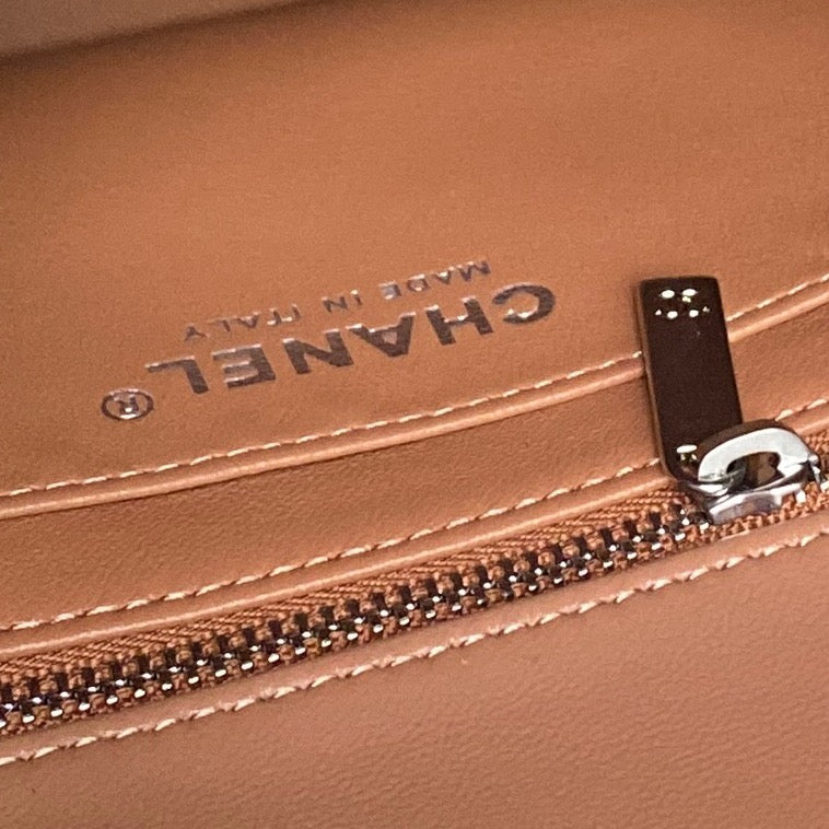 CHANEL 25S MINI FLAP BAG 18 IN DARK CARAMEL CALFSKIN