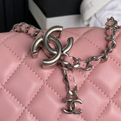 CHANEL 25S MINI FLAP BAG 18 IN PINK CALFSKIN