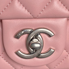 CHANEL 25S FLAP BAG 20 IN PINK BABY CALFSKIN SILVER HARDWARE