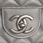 CHANEL 25S FLAP BAG 23 IN DARK GRAY CALFSKIN SILVER HARDWARE