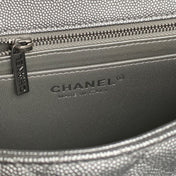 CHANEL 25S FLAP BAG 23 IN DARK GRAY CALFSKIN SILVER HARDWARE