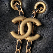 CHANEL 25S HOBO BAG 32 IN BLACK LAMBSKIN