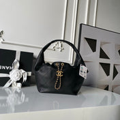 CHANEL 25S HOBO BAG 32 IN BLACK LAMBSKIN
