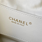 CHANEL 25S HOBO BAG 32 IN CREAM WHITE LAMBSKIN