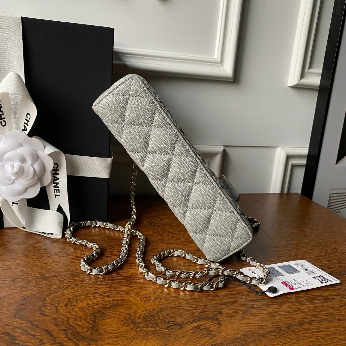 CHANEL 25S VANITY BAG 20 IN GREY CAVIAR LEATHER