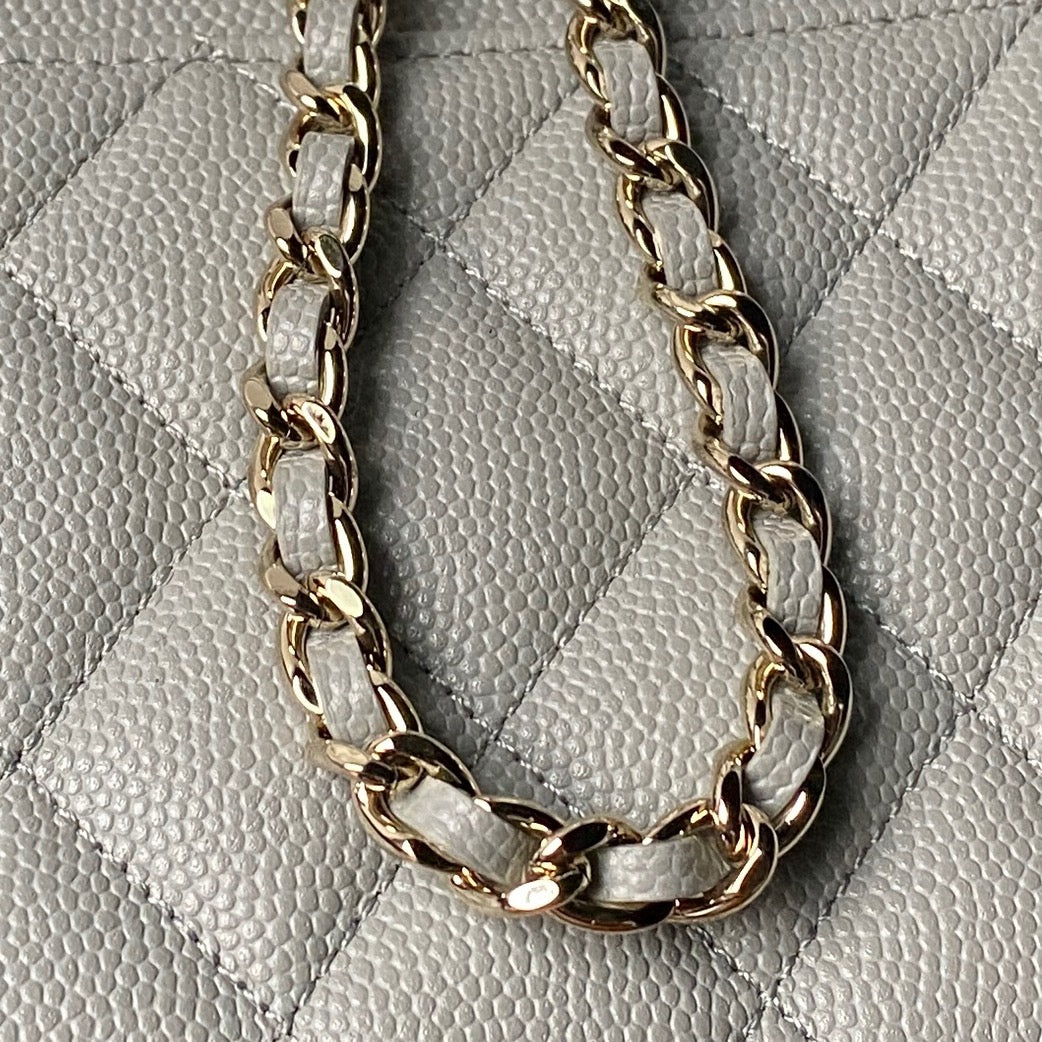 CHANEL 25S VANITY BAG 20 IN GREY CAVIAR LEATHER