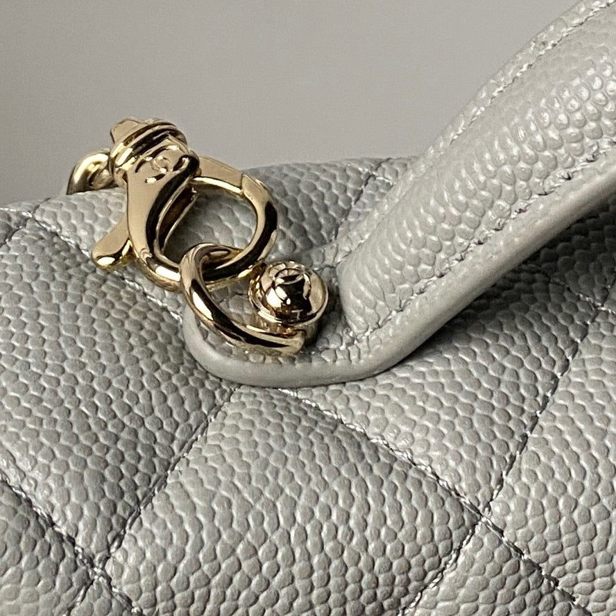 CHANEL 25S VANITY BAG 20 IN GREY CAVIAR LEATHER