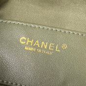 CHANEL 25S HOBO BAG 32 IN DARK GREEN LAMBSKIN