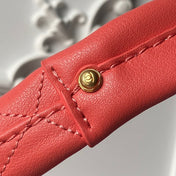 CHANEL 25S HOBO BAG 45 IN CORAL RED LAMBSKIN