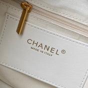 CHANEL 25S HOBO BAG 45 IN CREAM WHITE LAMBSKIN
