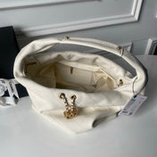 CHANEL 25S HOBO BAG 45 IN CREAM WHITE LAMBSKIN