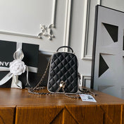 CHANEL 25S MINI BACKPACK 18 IN BLACK LAMBSKIN