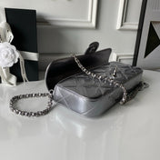 CHANEL 25S FLAP BAG 29 IN SILVER METALLIC CALFSKIN