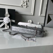 CHANEL 25S FLAP BAG 29 IN SILVER METALLIC CALFSKIN