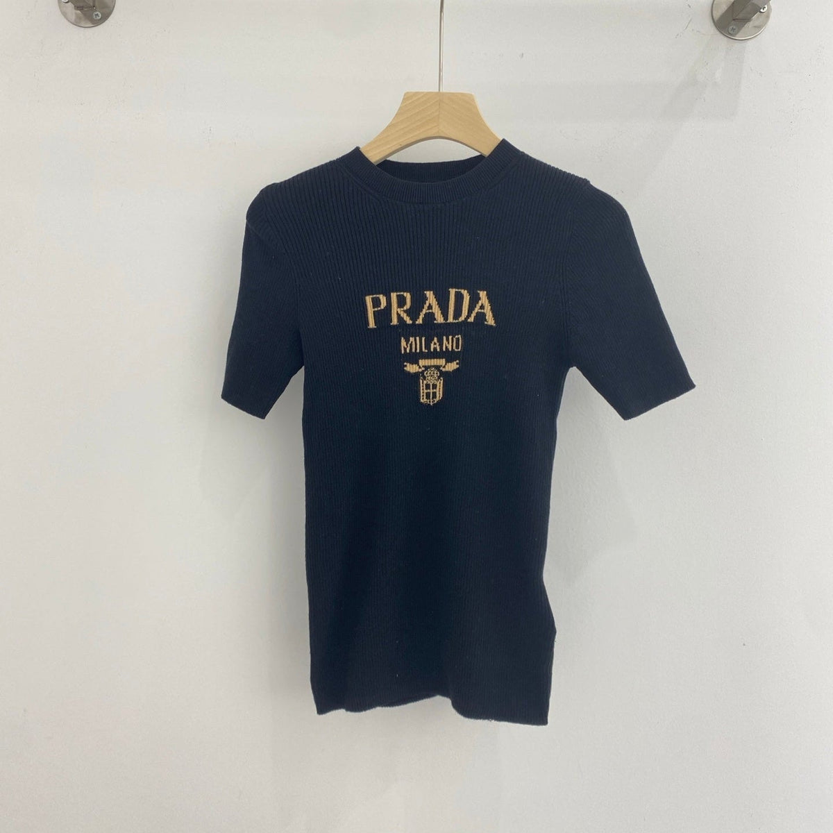 PRADA SHORT-SLEEVE KNIT SWEATER STYLE 196