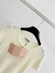 MIUMIU 26S SHORT-SLEEVED SWEATER STYLE 1076