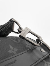 LV 25S KEEPALL 25 WITH SHOULDER STRAP IN BLACK AQUA COATED MONOGRAM ECLIPSE CANVAS AND CALFSKIN