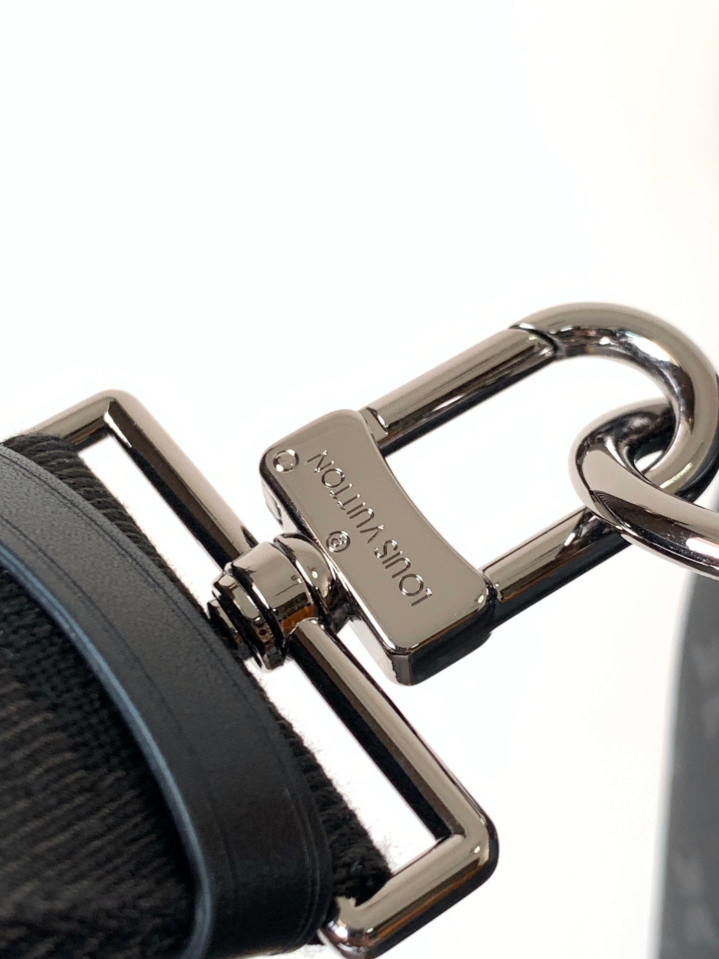 LV 25S KEEPALL 45 WITH SHOULDER STRAP IN BLACK ORANGE COATED MONOGRAM ECLIPSE CANVAS AND CALFSKIN