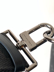 LV 25S KEEPALL 45 WITH SHOULDER STRAP IN BLACK ORANGE COATED MONOGRAM ECLIPSE CANVAS AND CALFSKIN