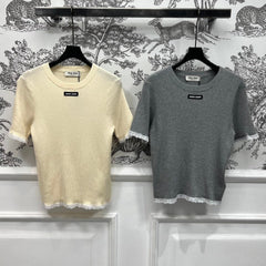 MIUMIU CROPPED KNIT FITTED TOP 268661