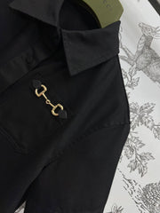 GUCCI SHORT SLEEVE NOTCHED COLLAR ROMPER 268515