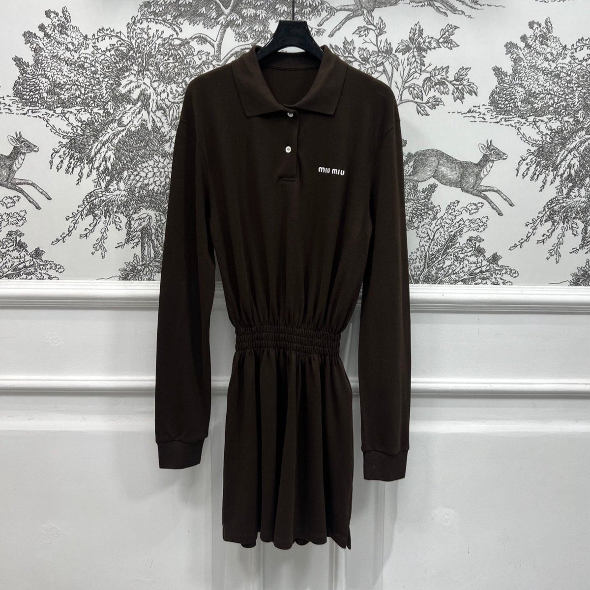 MIU POLO DRESS DARK BROWN 274604