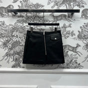 PRADA SHORT LEATHER SKIRT WITH ZIPPER 274475