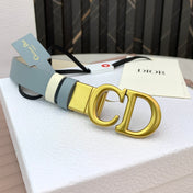 DIOR 25S BELT 20 MM IN STEEL BLUE CALFSKIN 568720