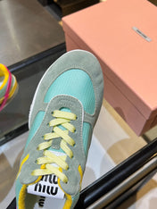 MIUMIU 26S SNEAKERS IN MULTICOLOR FABRIC AND SUEDE