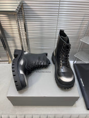 CHUNKY BOOTS IN BLACK MIX WHITE SMOOTH CALFSKIN